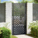 vidaXL Poarta de gradina neagra 105x205 cm Design cruce de otel vidaXL Poarta de gradina neagra 105x205 cm Design cruce de otel