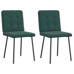 vidaXL Scaune de sufragerie, 2 buc., verde închis, catifea vidaXL Scaune de sufragerie, 2 buc., verde închis, catifea