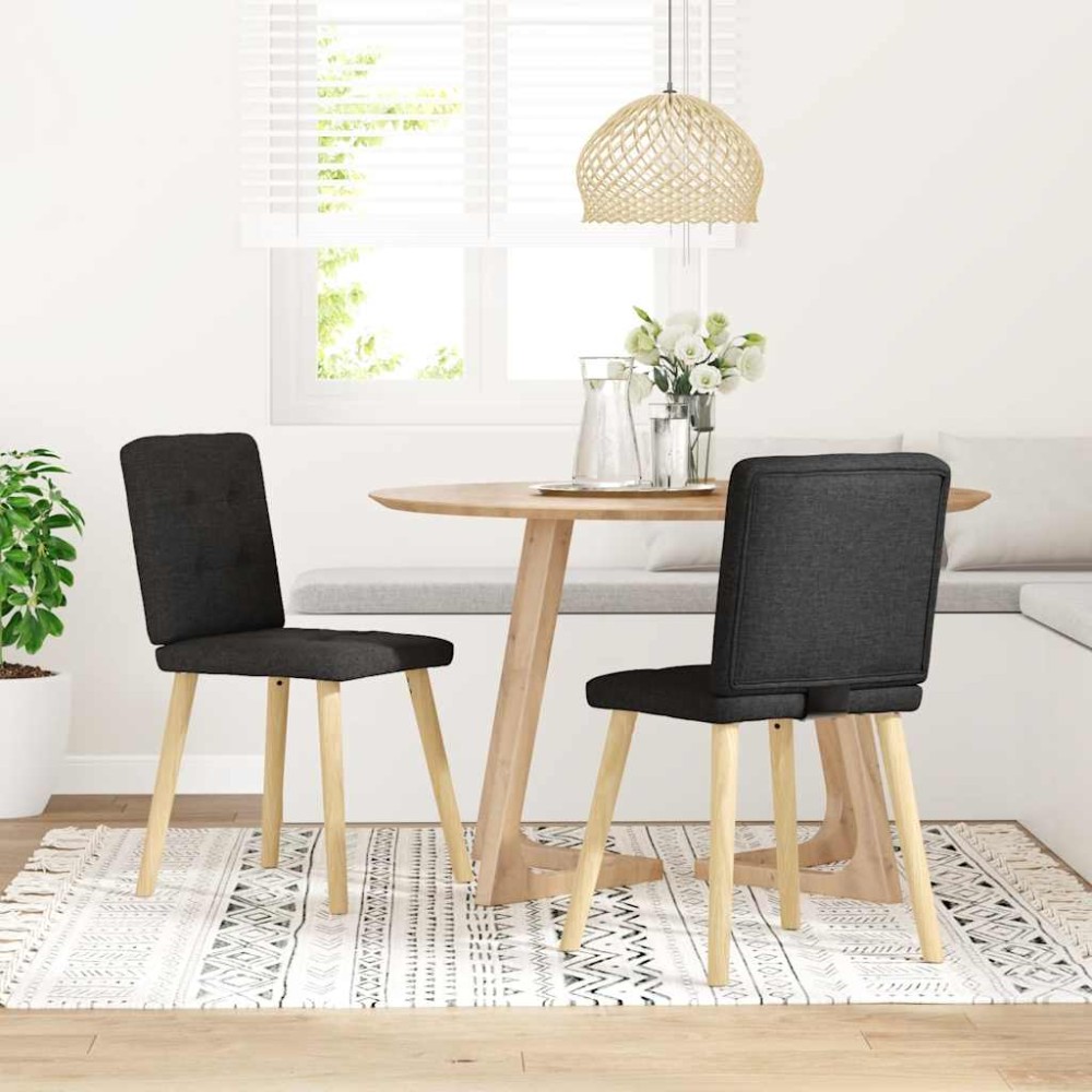 vidaXL Scaune de bucătărie, 2 buc. negru, textil