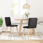 vidaXL Scaune de bucătărie, 2 buc. negru, textil vidaXL Scaune de bucătărie, 2 buc. negru, textil