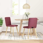 vidaXL Scaune de bucătărie, 2 buc., roșu vin, material textil vidaXL Scaune de bucătărie, 2 buc., roșu vin, material textil