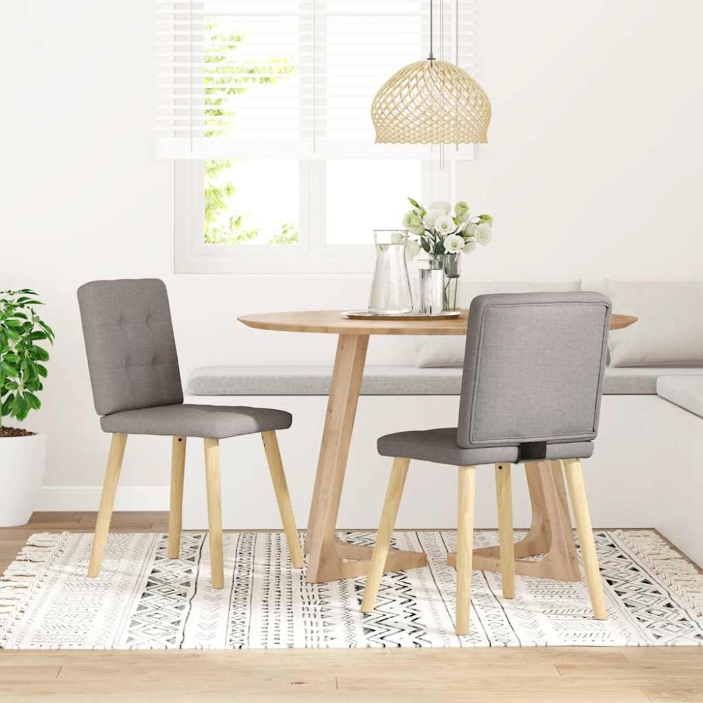 vidaXL Scaune de bucătărie, 2 buc., gri taupe, material textil