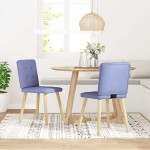 vidaXL Scaune de sufragerie 2 buc țesătură Jeans Blue vidaXL Scaune de sufragerie 2 buc țesătură Jeans Blue