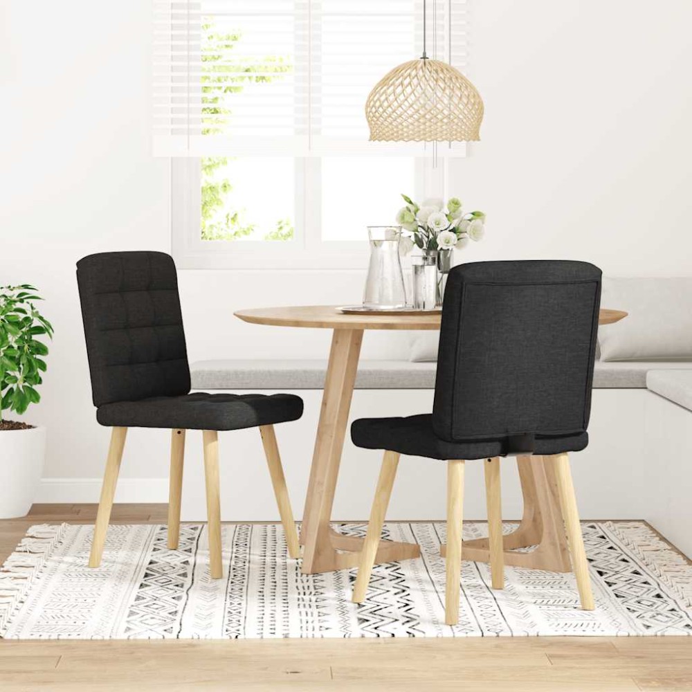 vidaXL Scaune de bucătărie, 2 buc. negru, textil