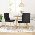 vidaXL Scaune de bucătărie, 2 buc. negru, textil