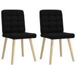 vidaXL Scaune de bucătărie, 2 buc. negru, textil