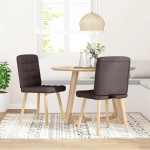 vidaXL Scaune de masă, 2 buc., maro închis, material textil vidaXL Scaune de masă, 2 buc., maro închis, material textil