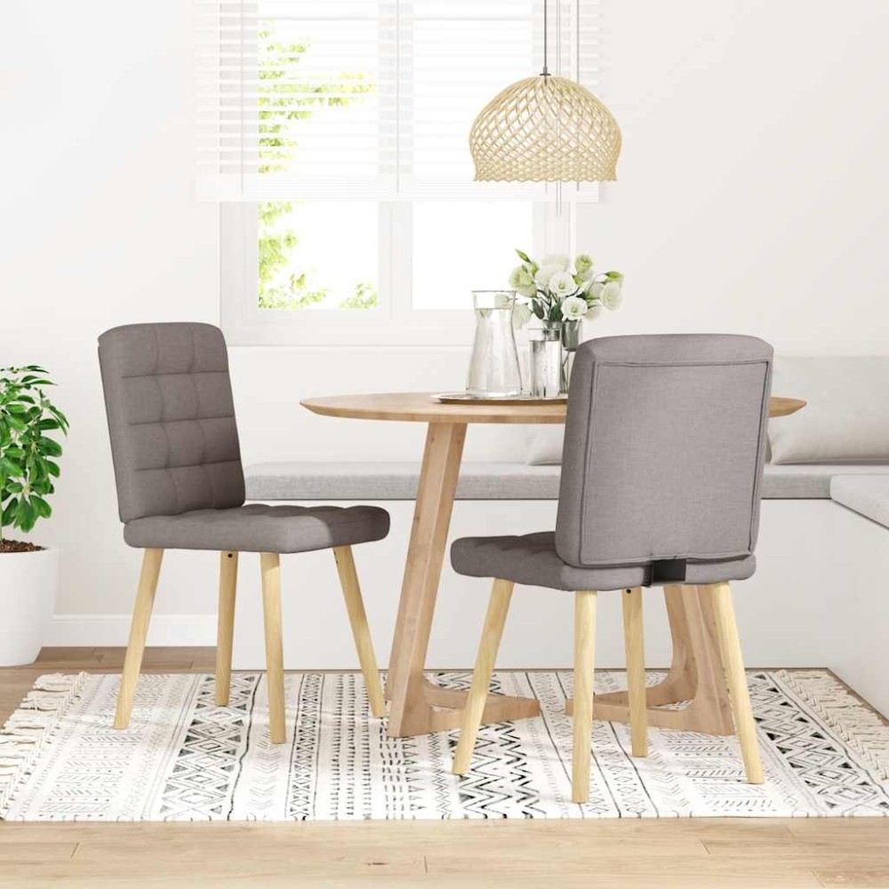 vidaXL Scaune de bucătărie, 2 buc., gri taupe, material textil