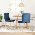 vidaXL Scaune de bucătărie, 2 buc., albastru, textil vidaXL Scaune de bucătărie, 2 buc., albastru, textil