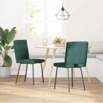 vidaXL Scaune de sufragerie, 2 buc., verde închis, catifea vidaXL Scaune de sufragerie, 2 buc., verde închis, catifea