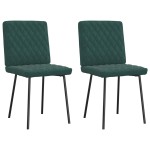 vidaXL Scaune de sufragerie, 2 buc., verde închis, catifea vidaXL Scaune de sufragerie, 2 buc., verde închis, catifea