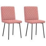 vidaXL Scaune de sufragerie 2 buc piele artificială roz vidaXL Scaune de sufragerie 2 buc piele artificială roz