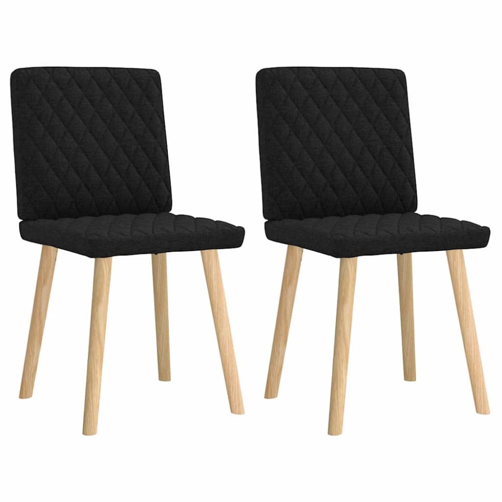 vidaXL Scaune de bucătărie, 2 buc. negru, textil