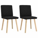 vidaXL Scaune de bucătărie, 2 buc. negru, textil vidaXL Scaune de bucătărie, 2 buc. negru, textil