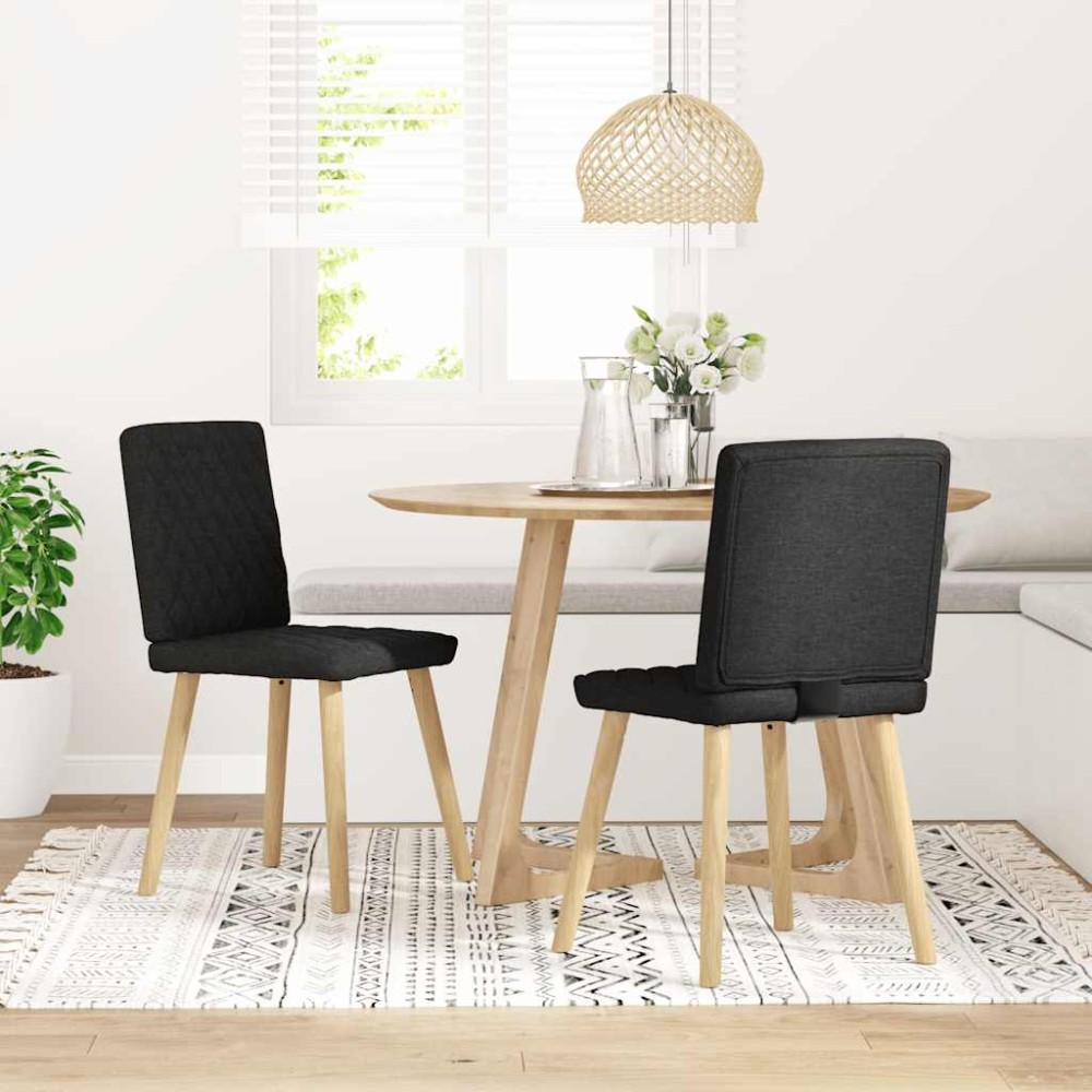 vidaXL Scaune de bucătărie, 2 buc. negru, textil