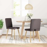 vidaXL Scaune de masă, 2 buc., maro închis, material textil vidaXL Scaune de masă, 2 buc., maro închis, material textil
