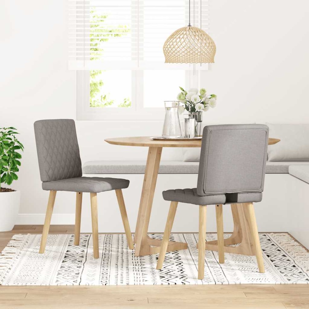 vidaXL Scaune de bucătărie, 2 buc., gri taupe, material textil