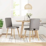 vidaXL Scaune de bucătărie, 2 buc., gri taupe, material textil vidaXL Scaune de bucătărie, 2 buc., gri taupe, material textil