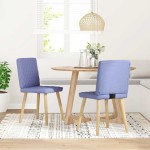 vidaXL Scaune de sufragerie 2 buc țesătură Jeans Blue vidaXL Scaune de sufragerie 2 buc țesătură Jeans Blue