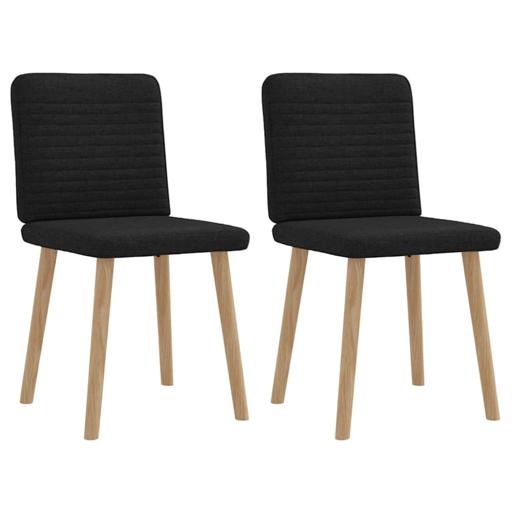 vidaXL Scaune de bucătărie, 2 buc. negru, textil