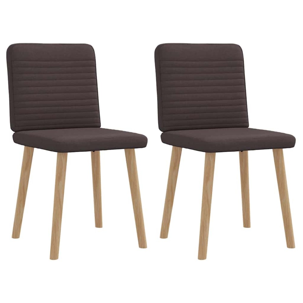 vidaXL Scaune de masă, 2 buc., maro închis, material textil