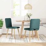 vidaXL Scaune de bucătărie, 2 buc., verde închis, material textil vidaXL Scaune de bucătărie, 2 buc., verde închis, material textil