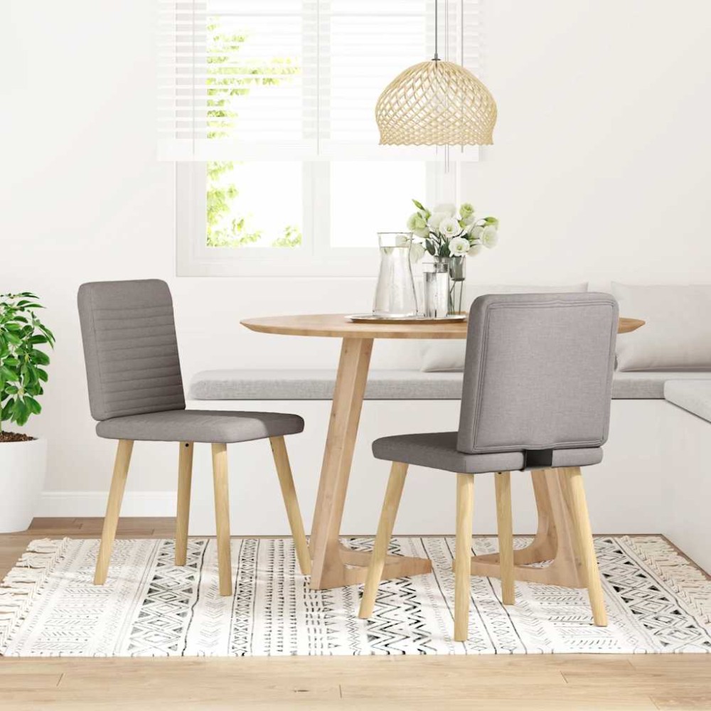 vidaXL Scaune de bucătărie, 2 buc., gri taupe, material textil