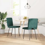 vidaXL Scaune de sufragerie, 2 buc., verde închis, catifea vidaXL Scaune de sufragerie, 2 buc., verde închis, catifea