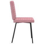 vidaXL Scaune de sufragerie, 2 buc., roz, catifea vidaXL Scaune de sufragerie, 2 buc., roz, catifea