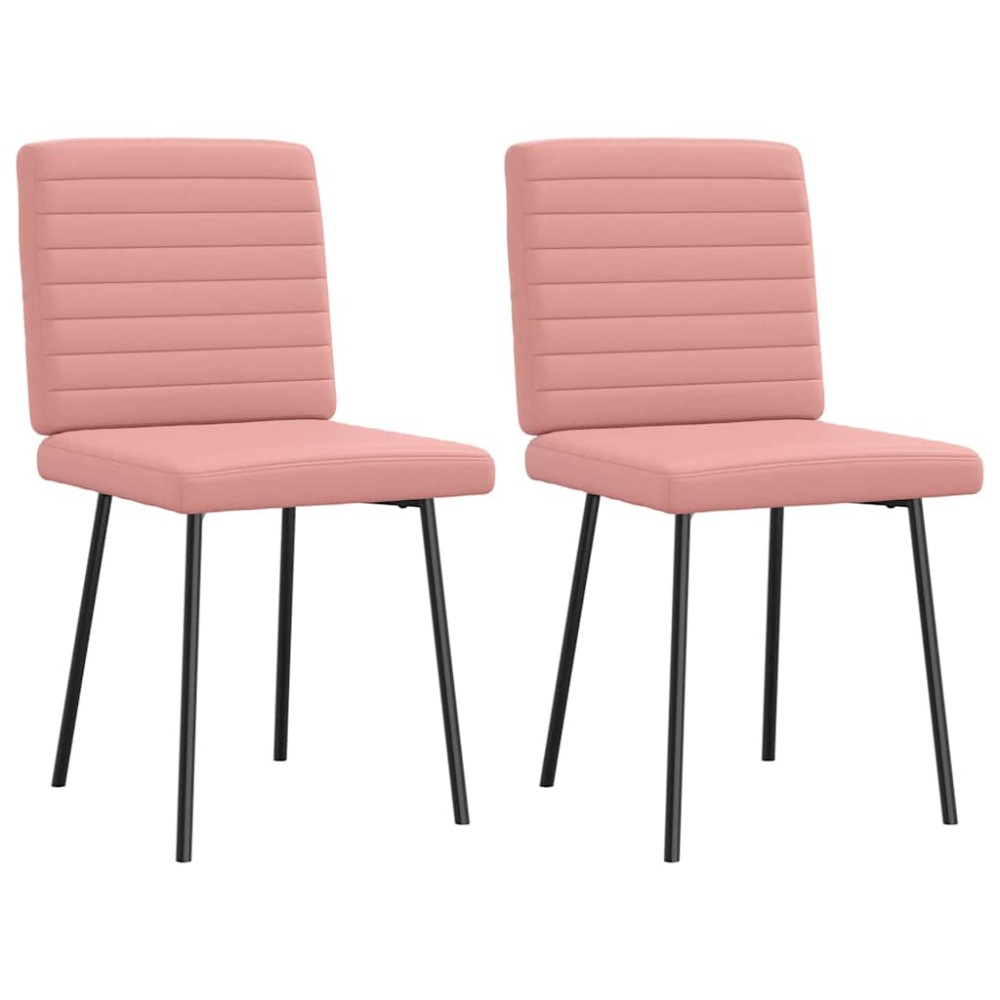 vidaXL Scaune de sufragerie 2 buc piele artificială roz