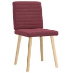 vidaXL Scaune de bucătărie, 2 buc., roșu vin, material textil