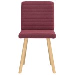 vidaXL Scaune de bucătărie, 2 buc., roșu vin, material textil