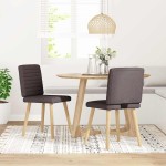 vidaXL Scaune de masă, 2 buc., maro închis, material textil vidaXL Scaune de masă, 2 buc., maro închis, material textil