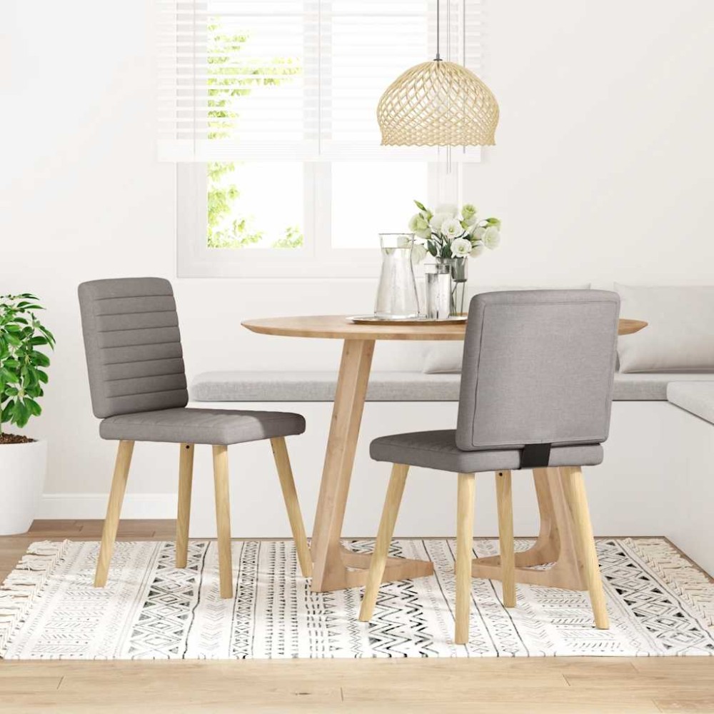 vidaXL Scaune de bucătărie, 2 buc., gri taupe, material textil
