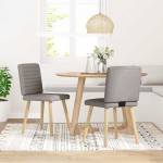 vidaXL Scaune de bucătărie, 2 buc., gri taupe, material textil vidaXL Scaune de bucătărie, 2 buc., gri taupe, material textil