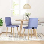 vidaXL Scaune de sufragerie 2 buc țesătură Jeans Blue vidaXL Scaune de sufragerie 2 buc țesătură Jeans Blue