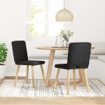 vidaXL Scaune de bucătărie, 2 buc. negru, textil vidaXL Scaune de bucătărie, 2 buc. negru, textil