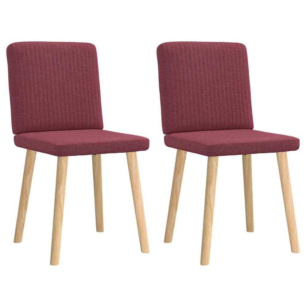 vidaXL Scaune de bucătărie, 2 buc., roșu vin, material textil