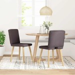 vidaXL Scaune de masă, 2 buc., maro închis, material textil vidaXL Scaune de masă, 2 buc., maro închis, material textil