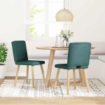 vidaXL Scaune de bucătărie, 2 buc., verde închis, material textil vidaXL Scaune de bucătărie, 2 buc., verde închis, material textil