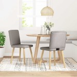 vidaXL Scaune de bucătărie, 2 buc., gri taupe, material textil vidaXL Scaune de bucătărie, 2 buc., gri taupe, material textil