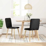 vidaXL Scaune de bucătărie, 2 buc. negru, textil vidaXL Scaune de bucătărie, 2 buc. negru, textil