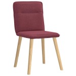 vidaXL Scaune de bucătărie, 2 buc., roșu vin, material textil