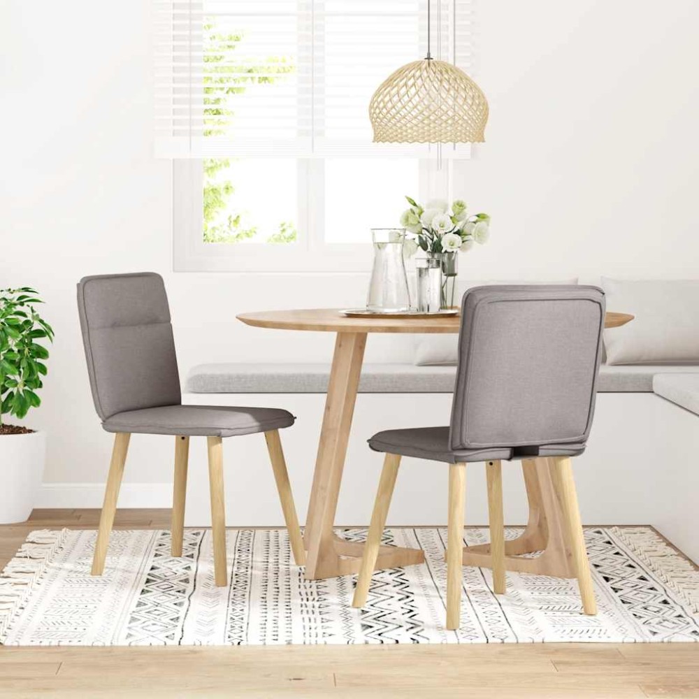 vidaXL Scaune de bucătărie, 2 buc., gri taupe, material textil