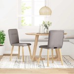vidaXL Scaune de bucătărie, 2 buc., gri taupe, material textil vidaXL Scaune de bucătărie, 2 buc., gri taupe, material textil