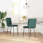 vidaXL Scaune de sufragerie, 2 buc., verde închis, catifea vidaXL Scaune de sufragerie, 2 buc., verde închis, catifea