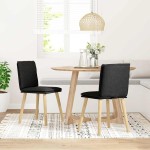 vidaXL Scaune de bucătărie, 2 buc. negru, textil vidaXL Scaune de bucătărie, 2 buc. negru, textil