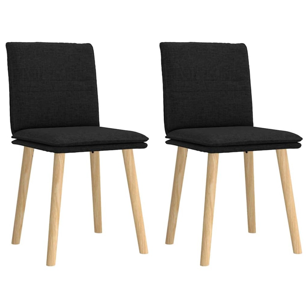 vidaXL Scaune de bucătărie, 2 buc. negru, textil