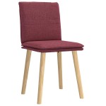 vidaXL Scaune de bucătărie, 2 buc., roșu vin, material textil