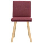 vidaXL Scaune de bucătărie, 2 buc., roșu vin, material textil